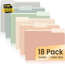 File Folders, 18 Pack Manilla Folders 8.5 X 11, Colored Folder Office Organizati