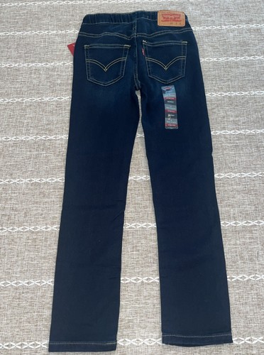 New Levi's Boys Skinny Knit Pull On Pants Size 8 Regular DARK - Picture 2 of 2
