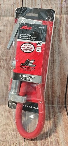 Milton S504 Straight Head Air Chuck Inflator Gauge. "NEW"&SEALED