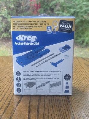 Durable Kreg Pocket-Hole Jig with 2'' Face Wood Clamps & 100 Screws - Woodworking