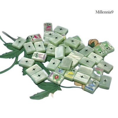 Luxury Fruit Green Crystal Acrylic American Mahjong Set 160 Tiles