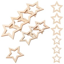 110 Pcs Star Shaped Wood Cutouts Diy Ornaments Wooden Stars Slices Crafts
