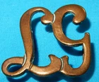 WW1 LAY GUNNER (LG) BRITISH MILITARY ARM TRADE BADGE GENUINE - BRASS WORLD WAR I