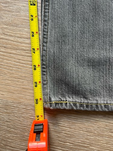 Pantalones de mezclilla para hombre LEVI's 507 W36/L32 gris corte bota ajuste bolsillo descolorido cremallera mosca - Imagen 4 de 8