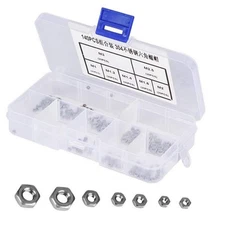 140pcs Hex Nuts M1/M1.2/M1.4/M1.6/M2/M2.5/M3 Stainless Steel Hexagonal Nuts... 
