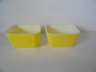 Lot Of 2 Vintage Pyrex Small Yellow Refrigerator Dishes 501 With Lids