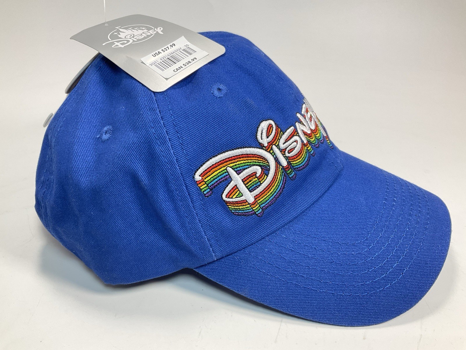 Disneyland Resort blue hat with rainbow embroidered logo new