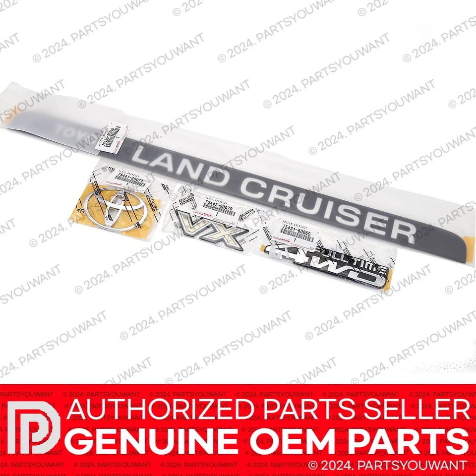 GENUINO Toyota Land Cruiser FJ80 FZJ80 OEM puerta trasera 4x4 VX emblema insignia conjunto Foto 4 de 4