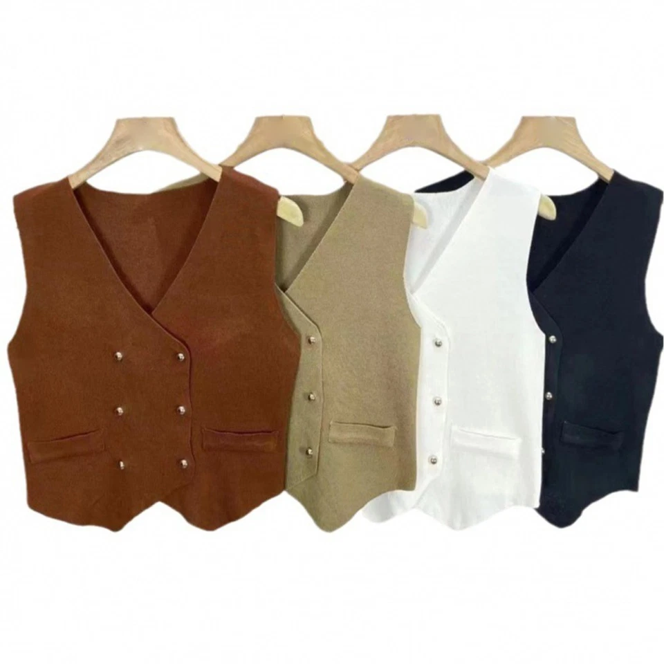 Sleeveless Layered Jacket for Women in Solid Color for Summer Holidays - Image 4 of 4