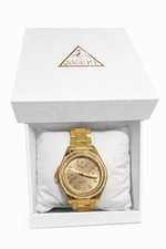 GUESS Gold-Tone Multi-Dial Analog Wristwatch Metal Band with Original Box