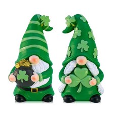 St. Patrick  s Day Gnomes, 2 Pack Handcrafted Irish Decorations, Lucky