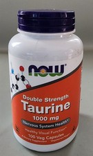 NOW FOODS Taurine Double Strength 1000 mg 100 Veg Capsules
