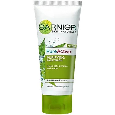 Garnier Skin Naturals Pure Active Neem Face Wash 100g Helps Fight Pimple & Marks