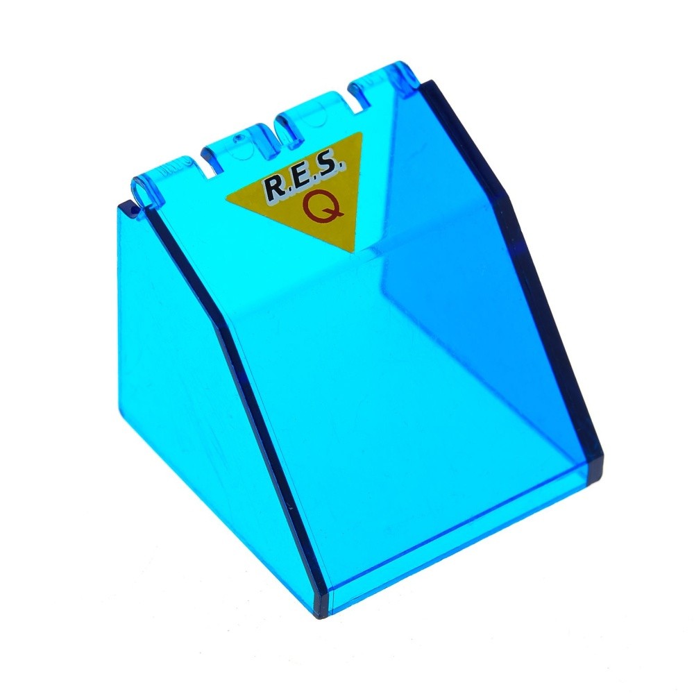 1x Lego Windshield 4x4x2 Transparent Dark Blue RES Q Window 2620pb01