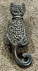 Vintage Stylized Cat Sterling Silver Marcasite Brooch Pin