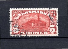 Denmark 1915 old 5 Kroner Postoffice Building stamp (Michel 81) nice used