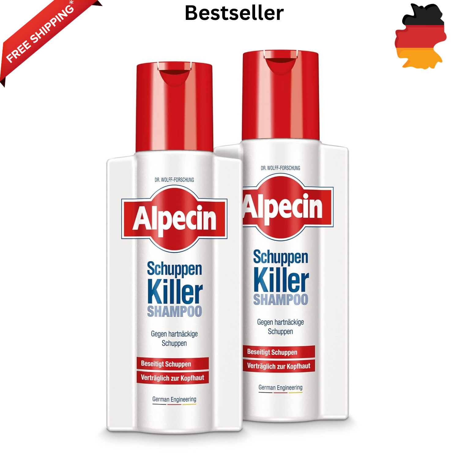 Alpecin Schuppen-Killer Shampoo – 2 X 250 Ml - Für Männer – Anti-Dandruff | Kill