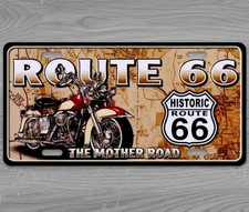 Historic Route 66 6 x 12 Novelty Aluminum License Plate Made In USA New!