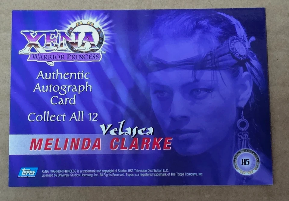 Topps Xena Warrior Princess Series 2 A5 Melinda Clarke as Velasca Autograph - Image 2 of 2