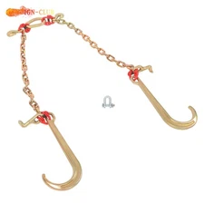 5/16" × 2' Hook Chain With 15' J Hook 5/16' Grapple Hook Tow Chain G80 10800Lbs