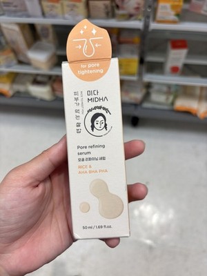 MIDHA Rice Pore Refining Serum With AHA, BHA & PHA - Shrinks & Tightens Pores!