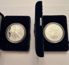 2 - 1996 & 97 US Silver American Eagle One Ounce Proof Coins w/ Box & COA
