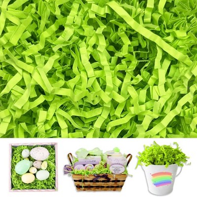 2 LB Fluorescent Green Crinkle Cut Paper Shred Filler Basket Shredded Confetti