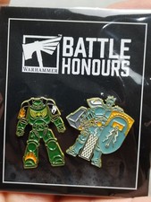 2 Warhammer Battle Honours Salamanders Space Marine Stormcast Eternals Badge Set