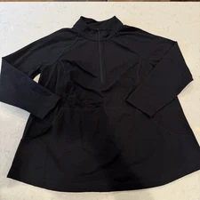 J Jill Fit Out And About Popover Top Sz 1X Plus Black Pockets Active Comfort