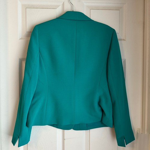 Kasper Womens Green Teal One Button Blazer Size 6 Career Office - Picture 2 of 5