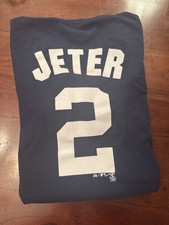 Vintage Majestic Derek Jeter New York Yankees MLB Tshirt Size L 2 JETER