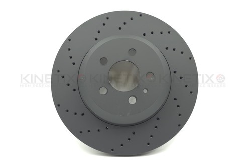 FOR TESLA MODEL 3 PERFORMANE 2018- DRILLED FRONT BRAKE DISCS CERAMIC PADS 355mm - Picture 5 of 15