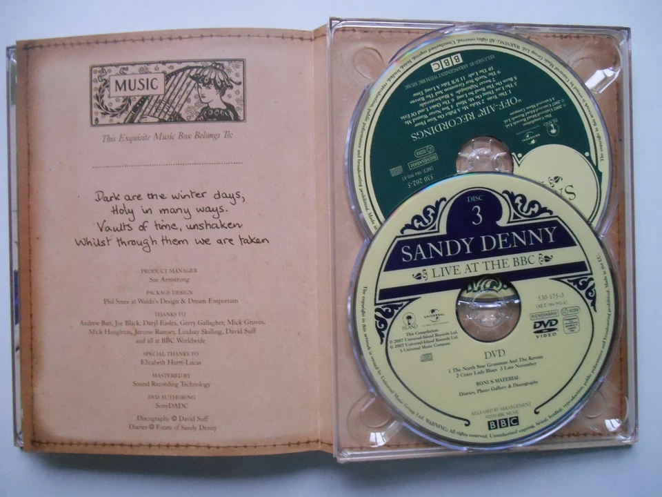 SANDY DENNY Live At The BBC - 4-Disc (3 x CD & DVD) Box Set (2007) Fairport - Image 4 of 4