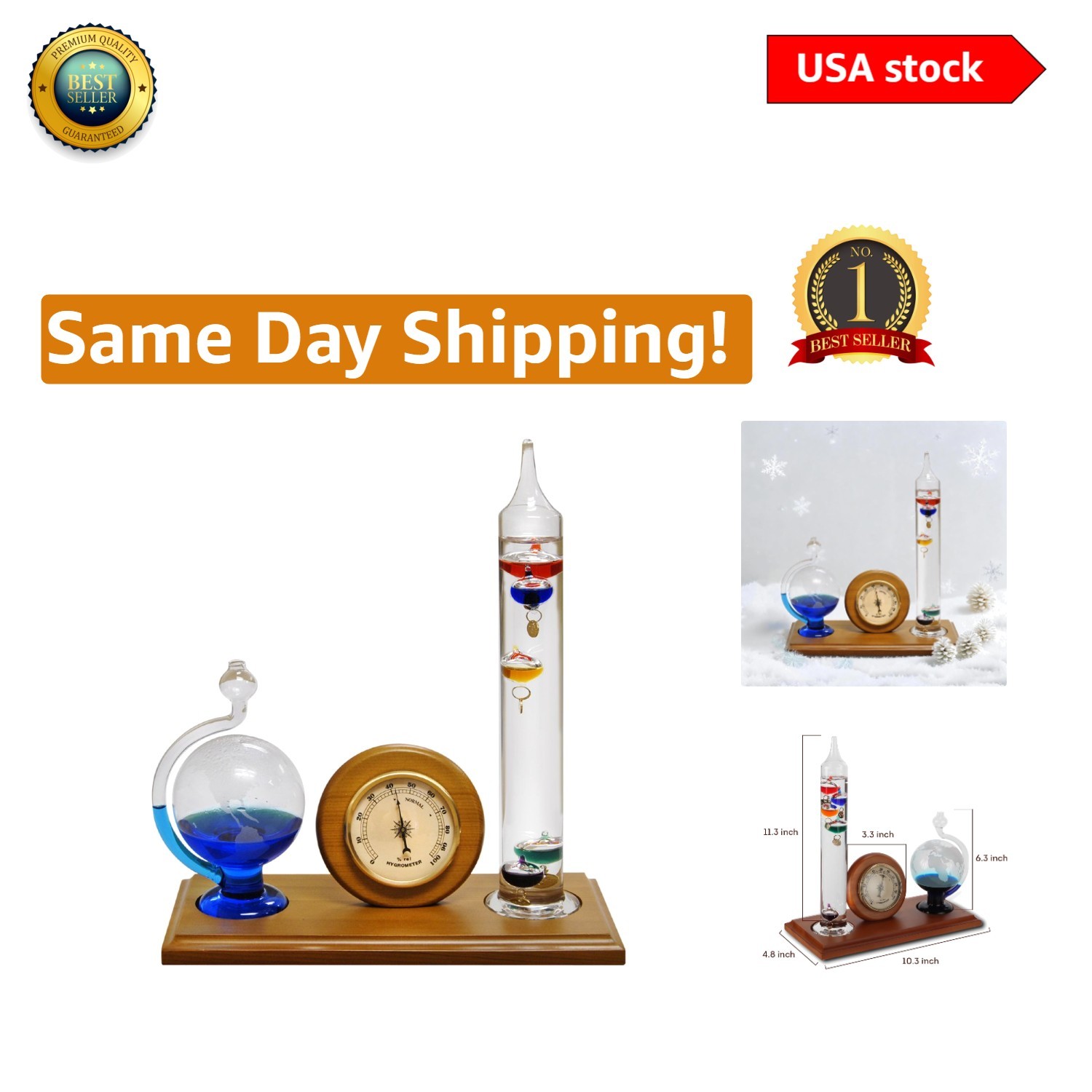 With Thermometer & Hygrometer