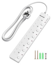 Image of 6 Way Surge Protected Extension Lead with Individual Switches & Indicator Lights