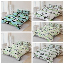 3D Panda Bamboo Cartoon Pattern Quilt Cover Duvet Cover Comforter set