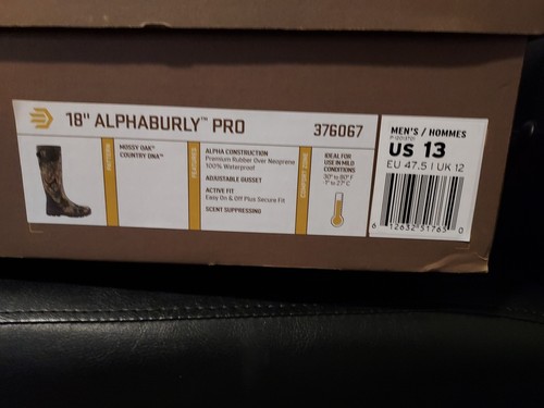 LACROSSE ALPHABURLY PRO MEN'S 18" MOSSY OAK HUNT BOOTS 376067 SIZES 13 Like Ne - Picture 5 of 6