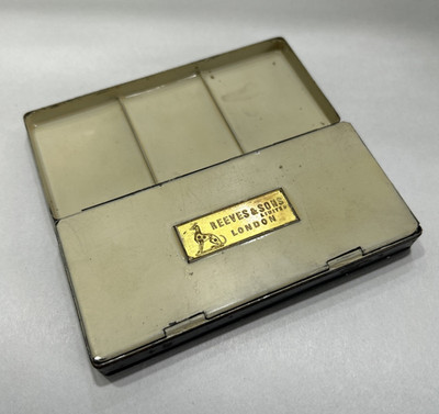 Vintage Reeves & Sons London, leere Malerpalette / Dose, Reisegröße