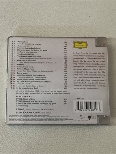 STING "SONGS FROM THE LABYRITNH" CD - NEW & SEALED - Picture 2 of 2