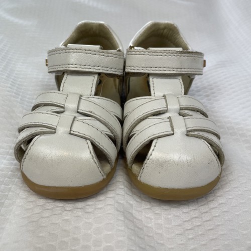 Bobux Size 21 Step Up Sandals White Su Cross Jump Infant Leather Flat Shoe - Picture 8 of 13