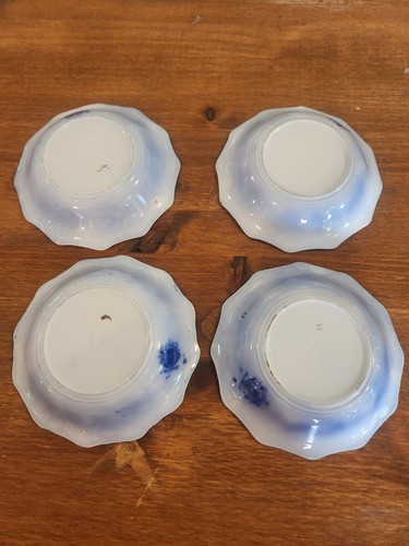 W.H Grindley ARGYLE Flow Blue Fruit Bowls SET OF 4 Berry Small BOWLS - Picture 6 of 7