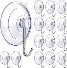 Suction Cup Hooks,15 PCS Clear Suction Cup for Glass Window Decor Shower