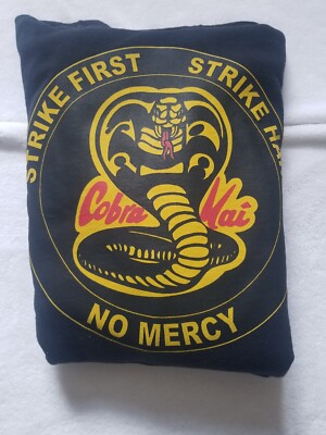 Cobra Kai Strike First Strike Hard No Mercy Hoodie Sweatshirt Youth Large