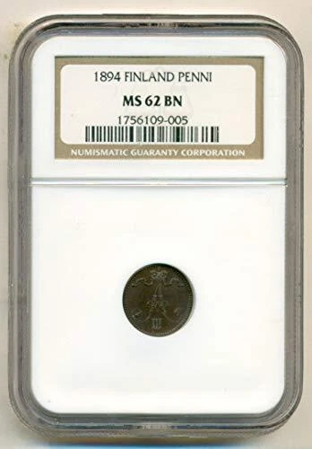 Finland 1894 Penni MS62 BN NGC
