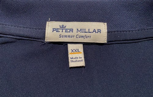 Peter Millar Crown Summer Comfort ZEPHYR AI Navy Men's Golf Polo Shirt Size XXL - Picture 3 of 14