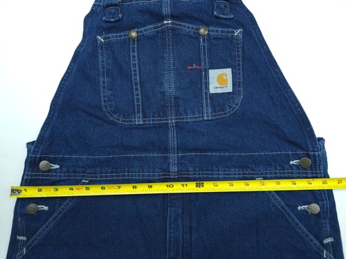 NEW Carhartt Mens 36 x 36 Blue Denim Bib Carpenter Overalls R07 DST - Picture 2 of 10