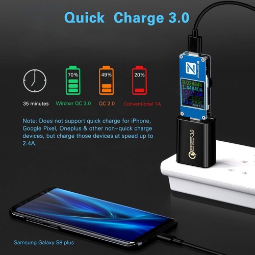 QC 3.0 18W 5V3A Fast Wall Charger Power Adapter For iPhone Samsung Android - Photo 15 sur 23