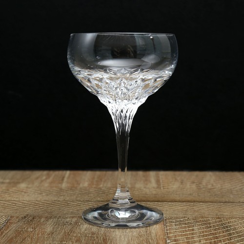 Set 4 bicchieri cristallo piombo vino 5 cordiali vintage taglio diamante calici - Foto 7 di 13