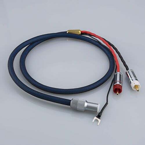 Cavo braccio audio phono 6N OCC scudo argento da RCA a 5 pin DIN con filo di terra - Foto 3 di 12