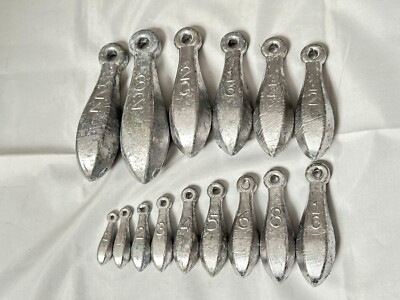 Bank Sinker Fishing Weights Lead Tackle 10 12 14 16